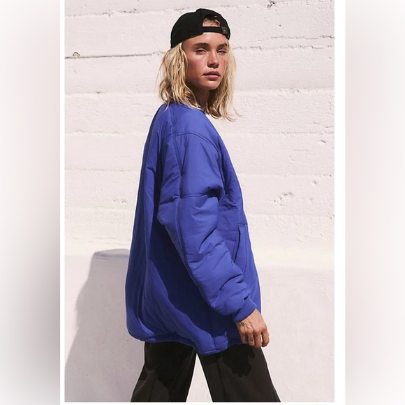 FREE PEOPLE FP Movement - Midnight Moon Solid Bomber Jacket - Picture 5 of 11